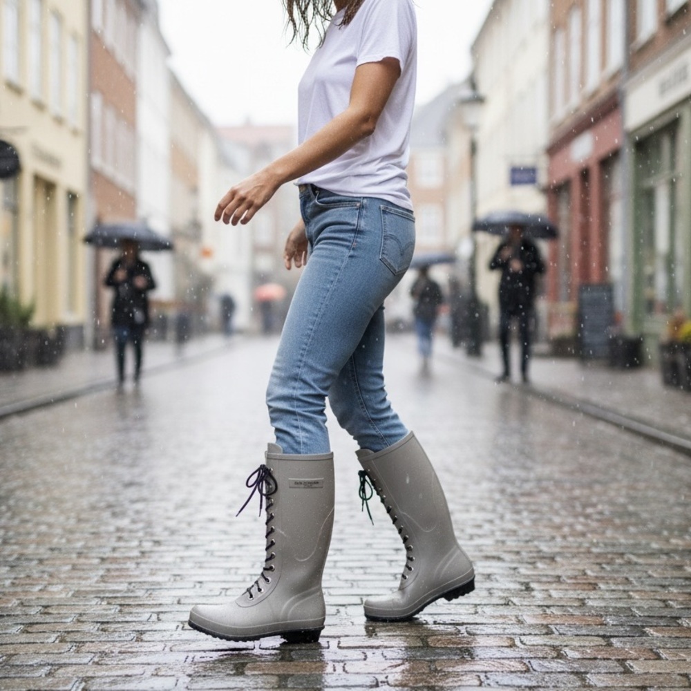 💜Ilse Jacobsen Taupe Rainboots 💜  Black Textured Sole Footwear